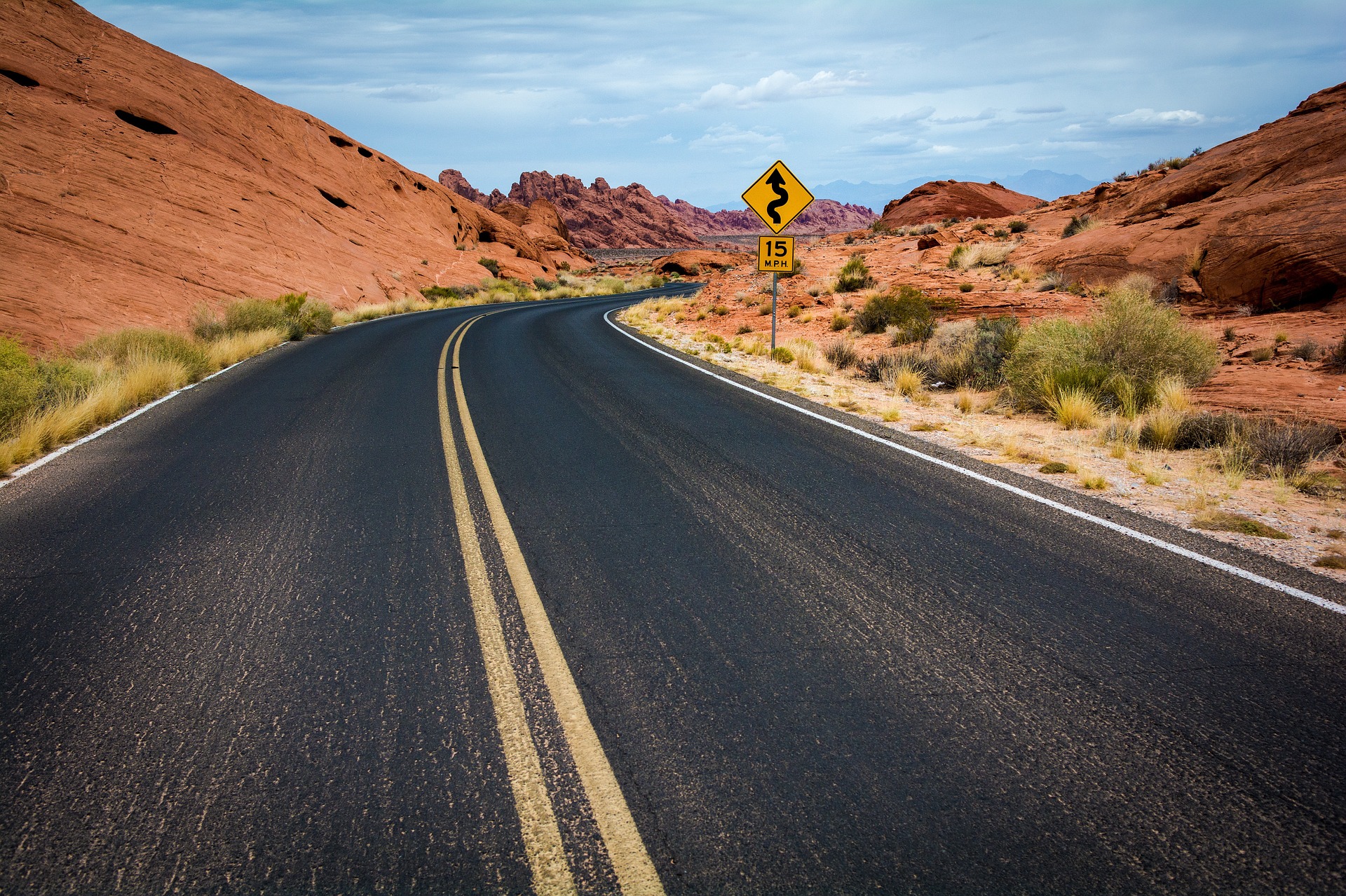Arizona traffic laws - two lane highway through desert