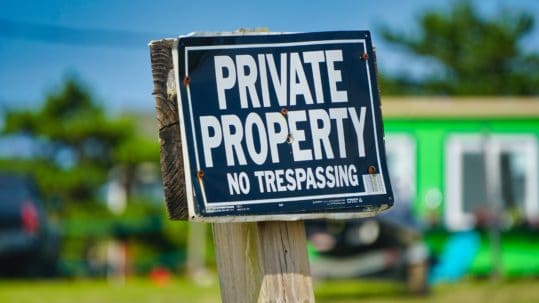 criminal damage in arizona - private property no trespassing sign