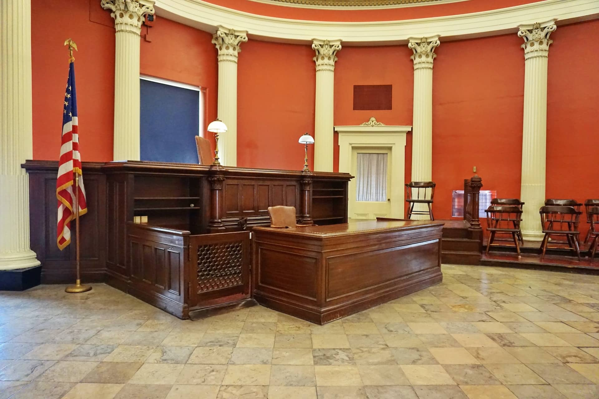 judges seat in a orange room - limited jurisdiction courts Arizona